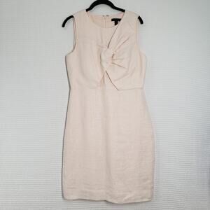 J. Crew Dress Womens 6 Pink Linen Bow Wedding Guest Drape Knot Preppy Sleeveless